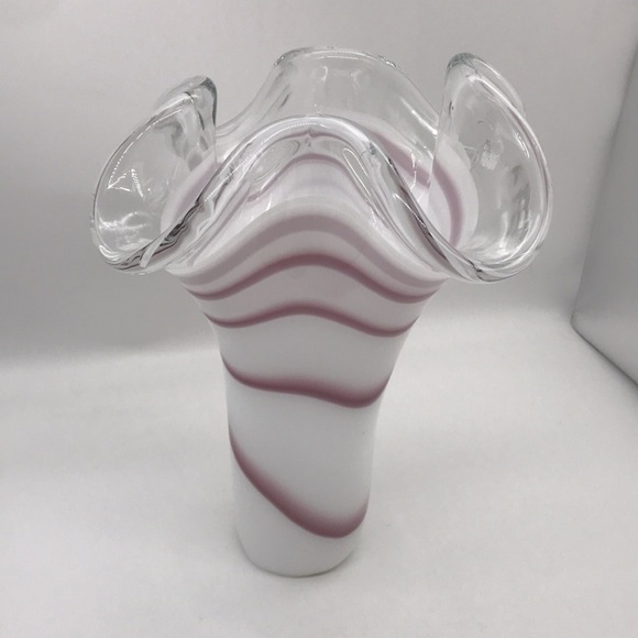 Hand Blown Murano Wave Glass Swirl looking Vase Perfect Condition Very Heavy - Picture 4 of 7